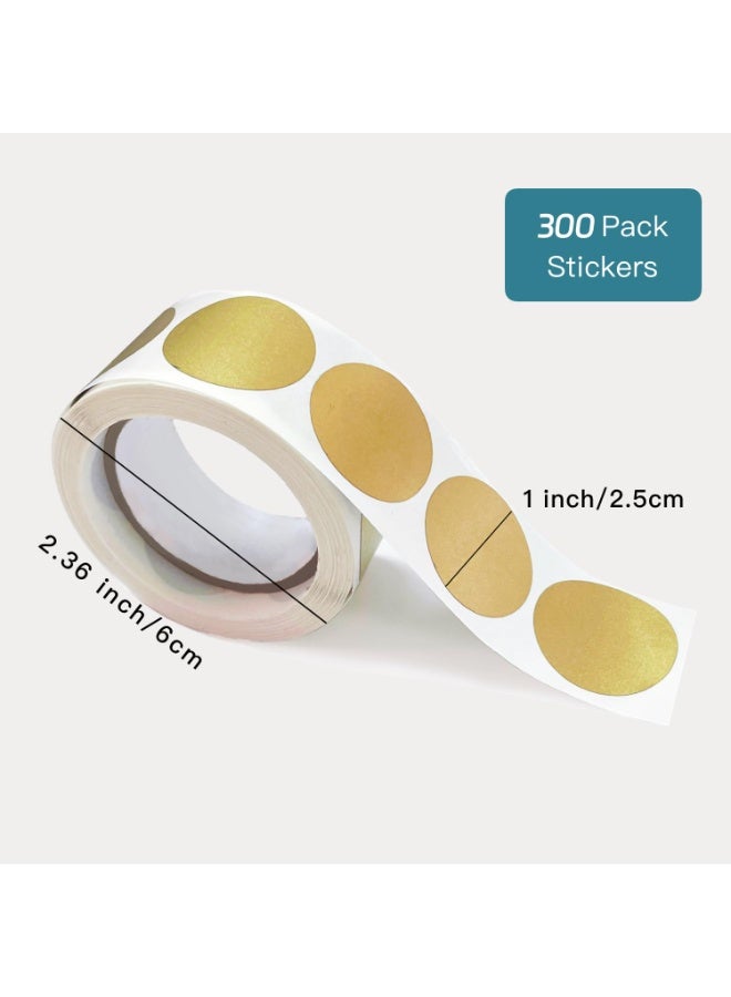 Peachjoy 300pcs 2.5cm Round Scratch Off Stickers Roll, Circle Scratch-Off Labels, Self Adhesive DIY Stickers for Gender Reveal Top Secret Winner Prize Lottery Ticket Reward Program, Raffle Card (Gold) - Image 2